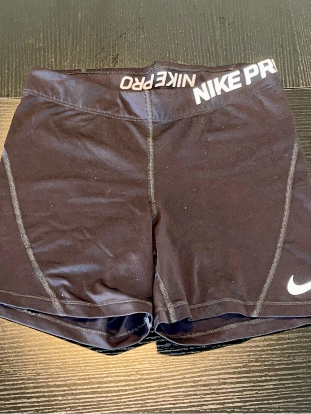 Nike Black Pro Compression Bike Shorts with White Logo
